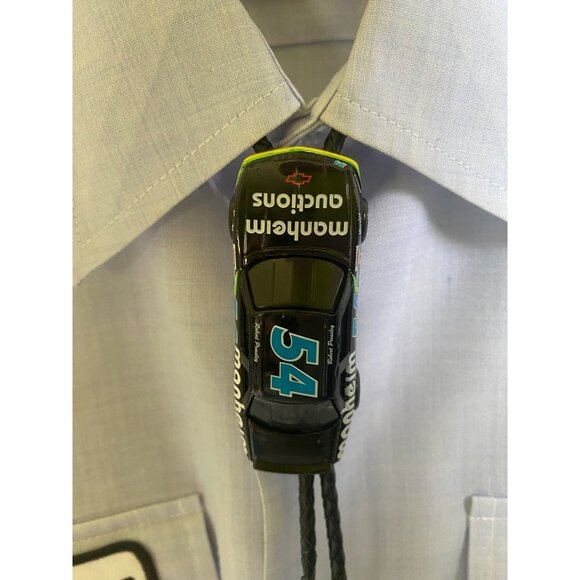 90's vintage 1991 handmade black and neon racing car bolo tie - Picture 4 of 6